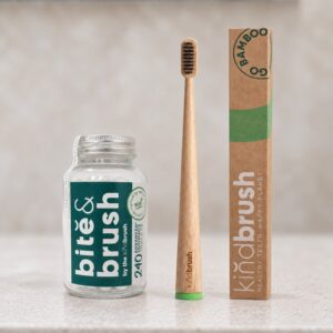 Bite&Brush Hydroxyapatite Toothpaste Tablets (240) & Kindbrush Combo
